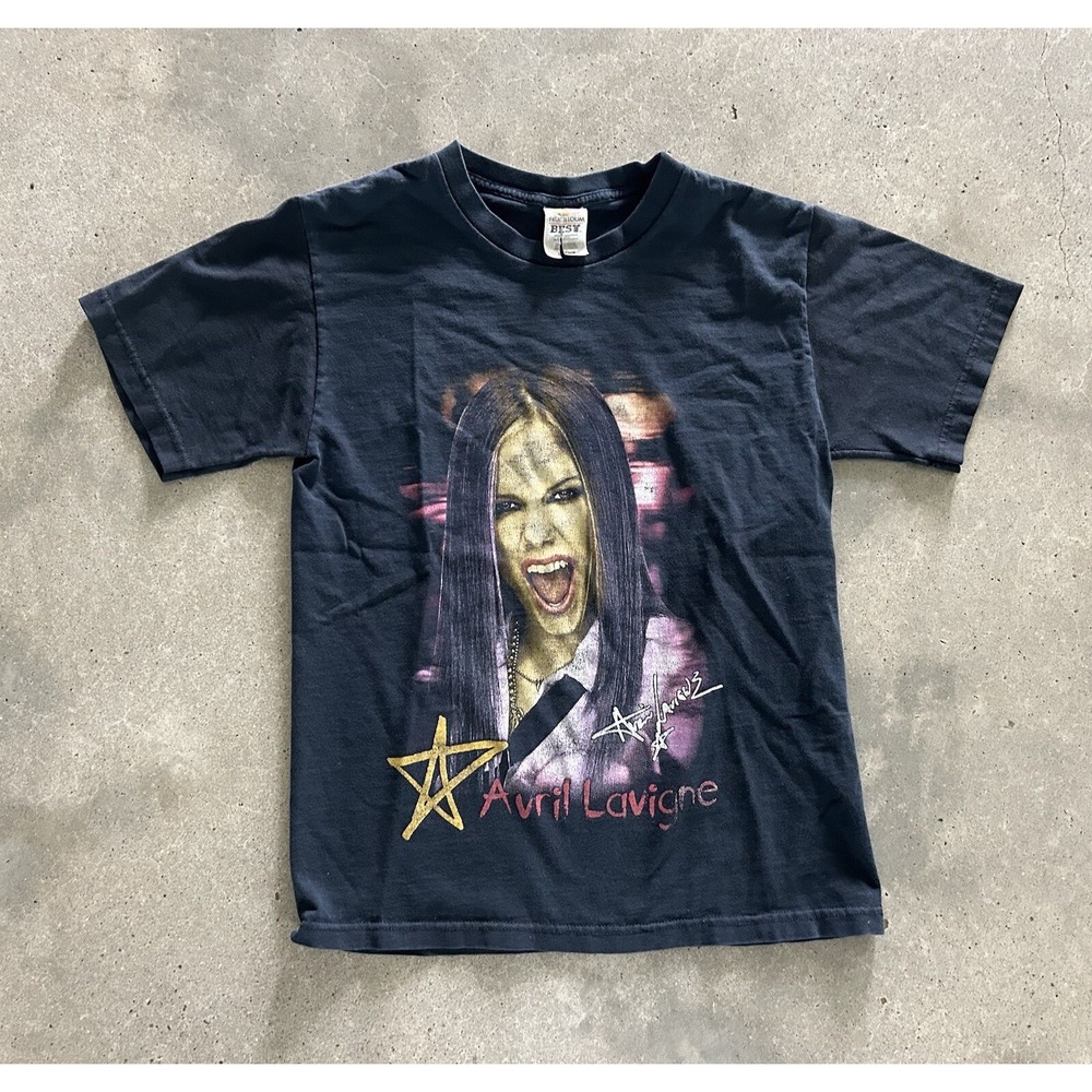 Vintage Avril Lavigne Let It Go?‎ Tour T Shirt Size S Y2K RARE Double Sided